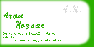 aron mozsar business card